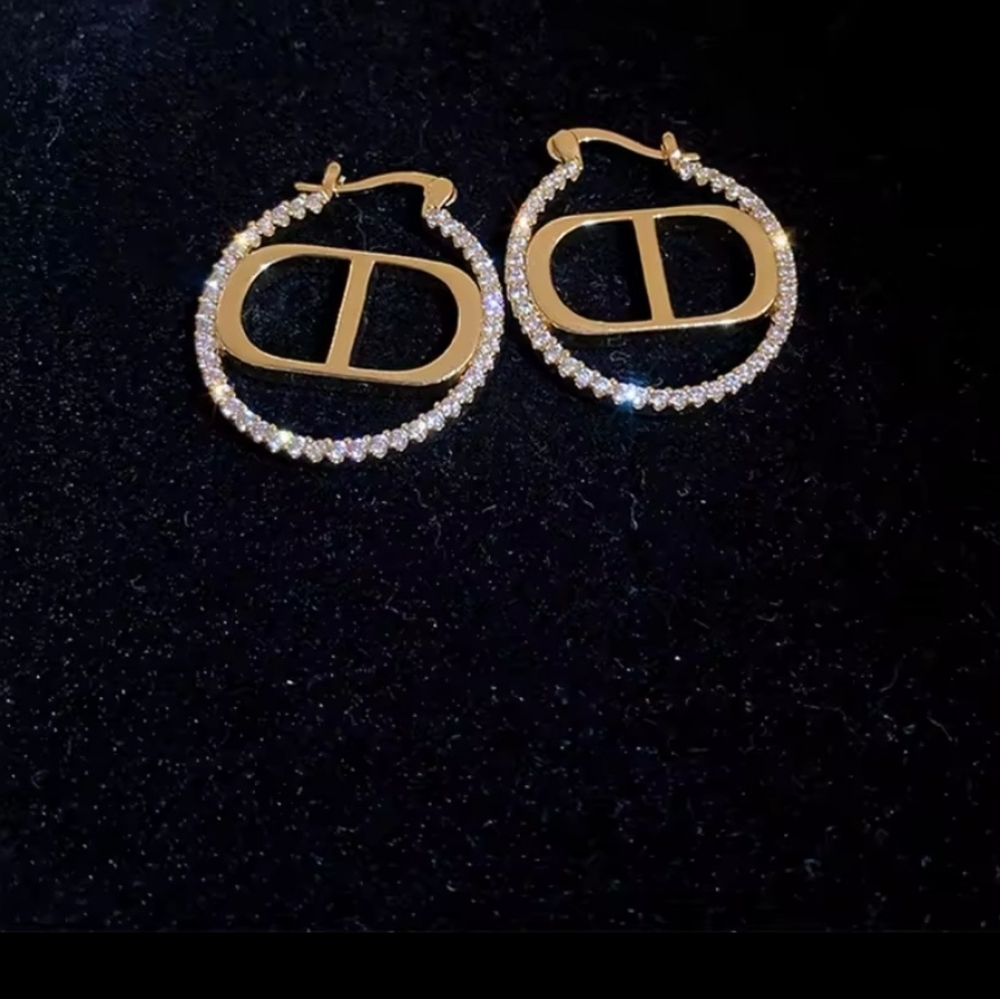 C Dior Style Classic Earrings - Picture 3 of 5